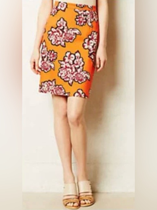 Anthropologie Dresses & Skirts - Anthropologie-Maeve Gardencore Orange Floral Pencil Skirt